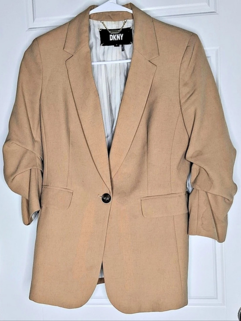 DKNY Tailored Blazer in Brown 3/4 Sleeve